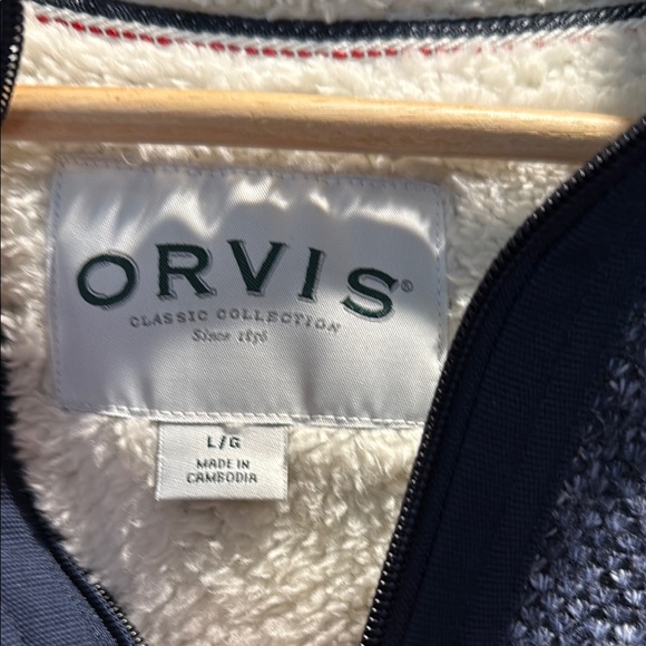 Orvis- Men's Navy/Gray Quarter-Zip pull over - Picture 2 of 5